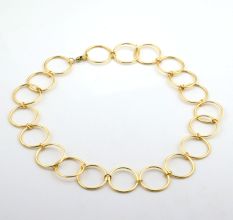 22k GP Circle choker Necklace for women, Brass Handmade jewelry Manufactuer